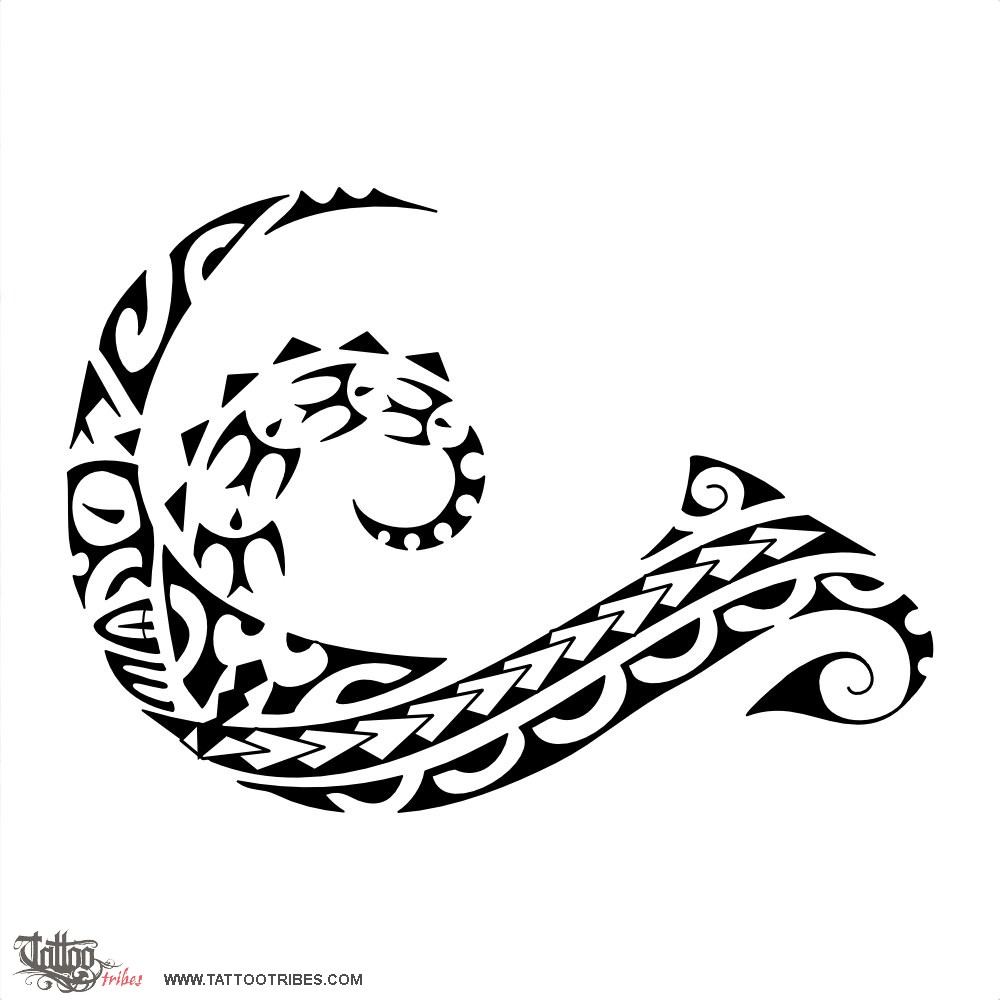Tattoo image of Surfin' tiki, Protection downloadable hi-res tattoo flash design
