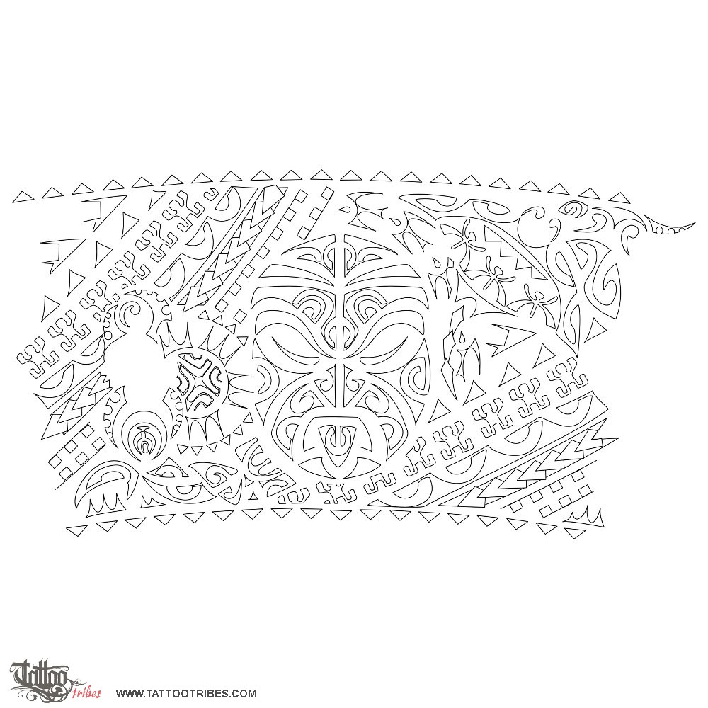 Stencil outline of Personal path, Extension band downloadable hi-res tattoo stencil