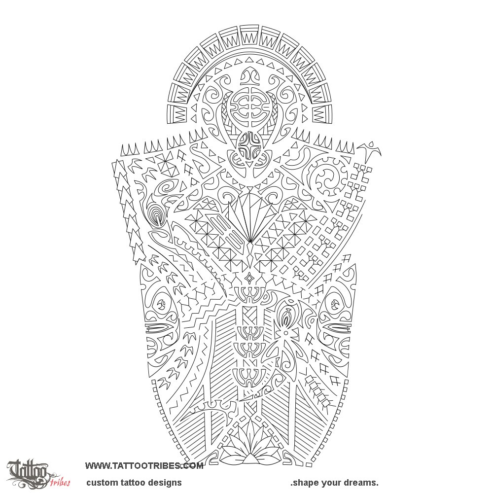 Stencil outline of Haatumu, To lay a foundation downloadable hi-res tattoo stencil