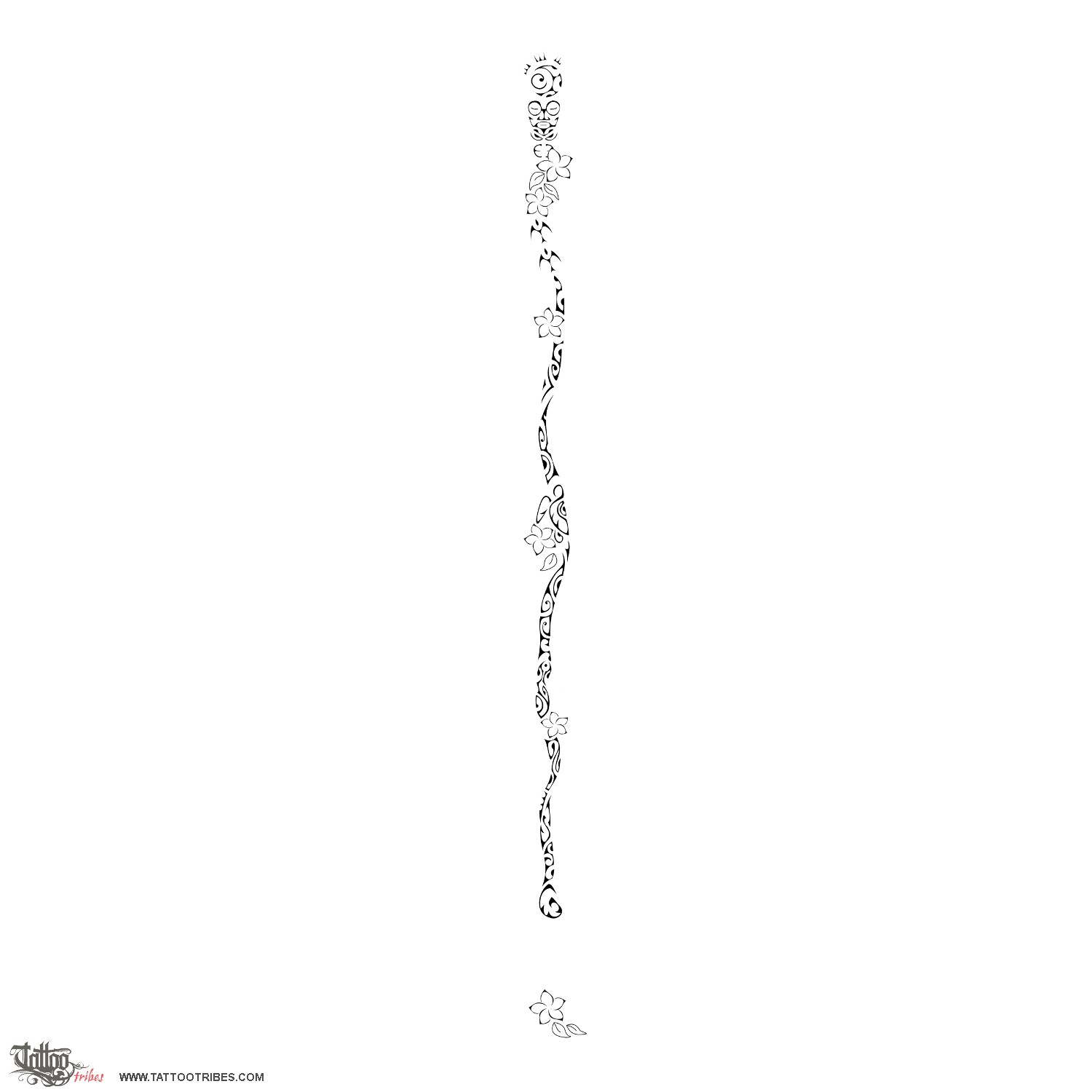 Tattoo image of Iwi Tuaroa, Spinal column downloadable hi-res tattoo flash design