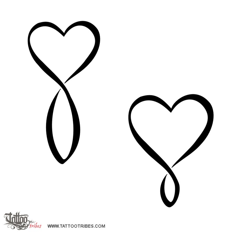 Tattoo image of Infinity heart, Eternal love downloadable hi-res tattoo flash design