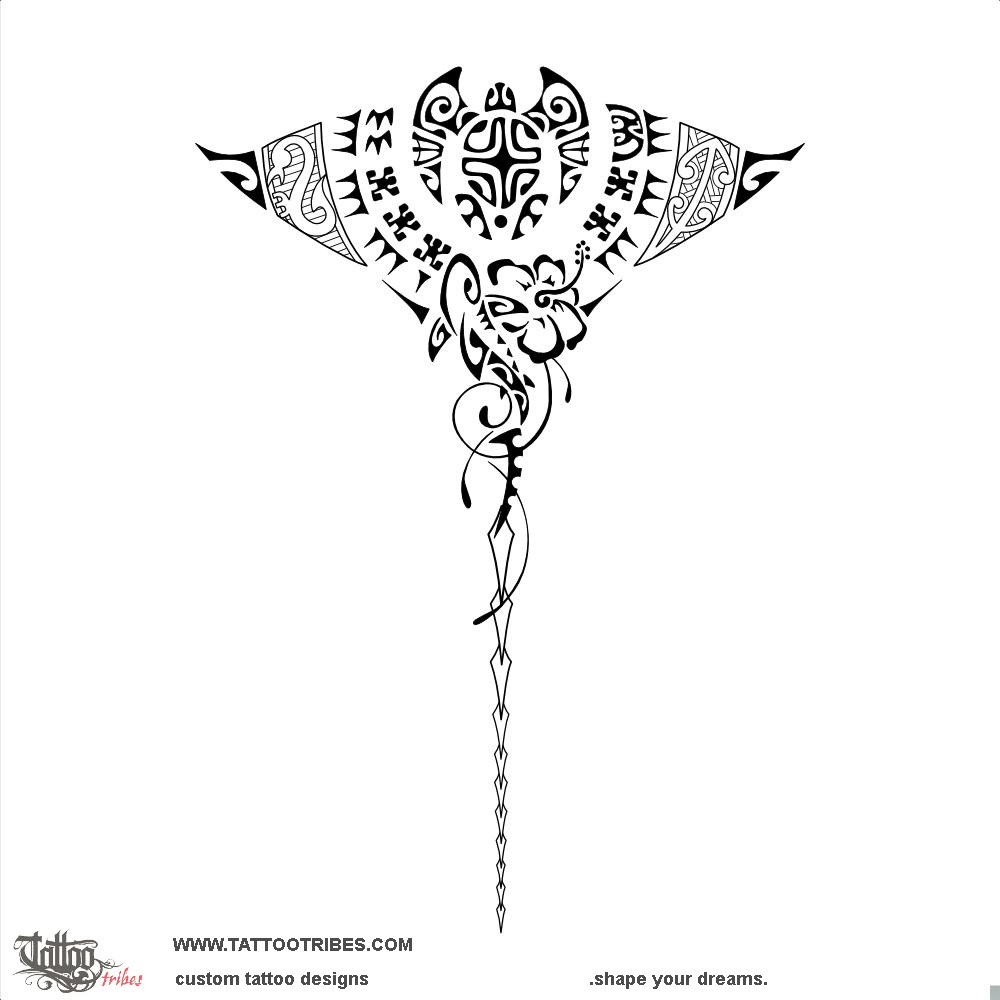 Tattoo image of Whai, Stingray downloadable hi-res tattoo flash design