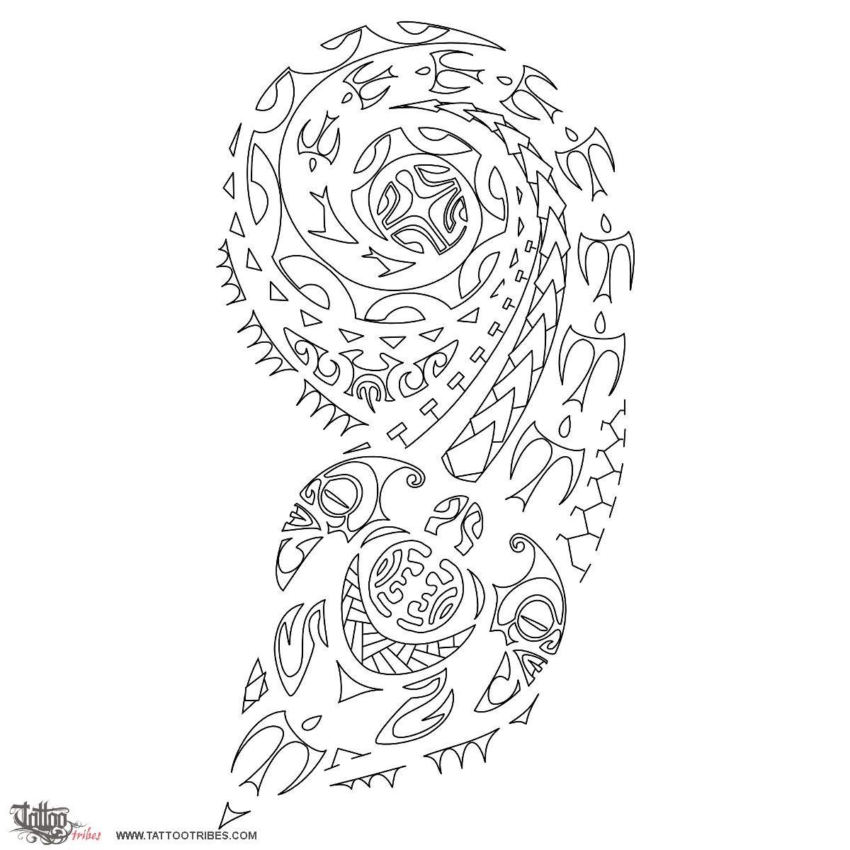 Stencil outline of Ara, Perspective downloadable hi-res tattoo stencil