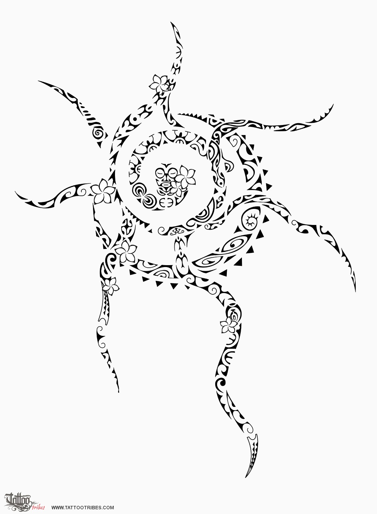 Tattoo image of Whitinga o te ra, Sunshine downloadable hi-res tattoo flash design