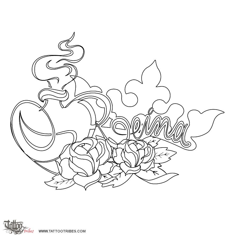 Stencil outline of Reina, Queen downloadable hi-res tattoo stencil