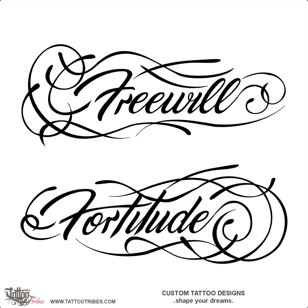 Tattoo image of Freewill Fortitude, Values downloadable hi-res tattoo flash design