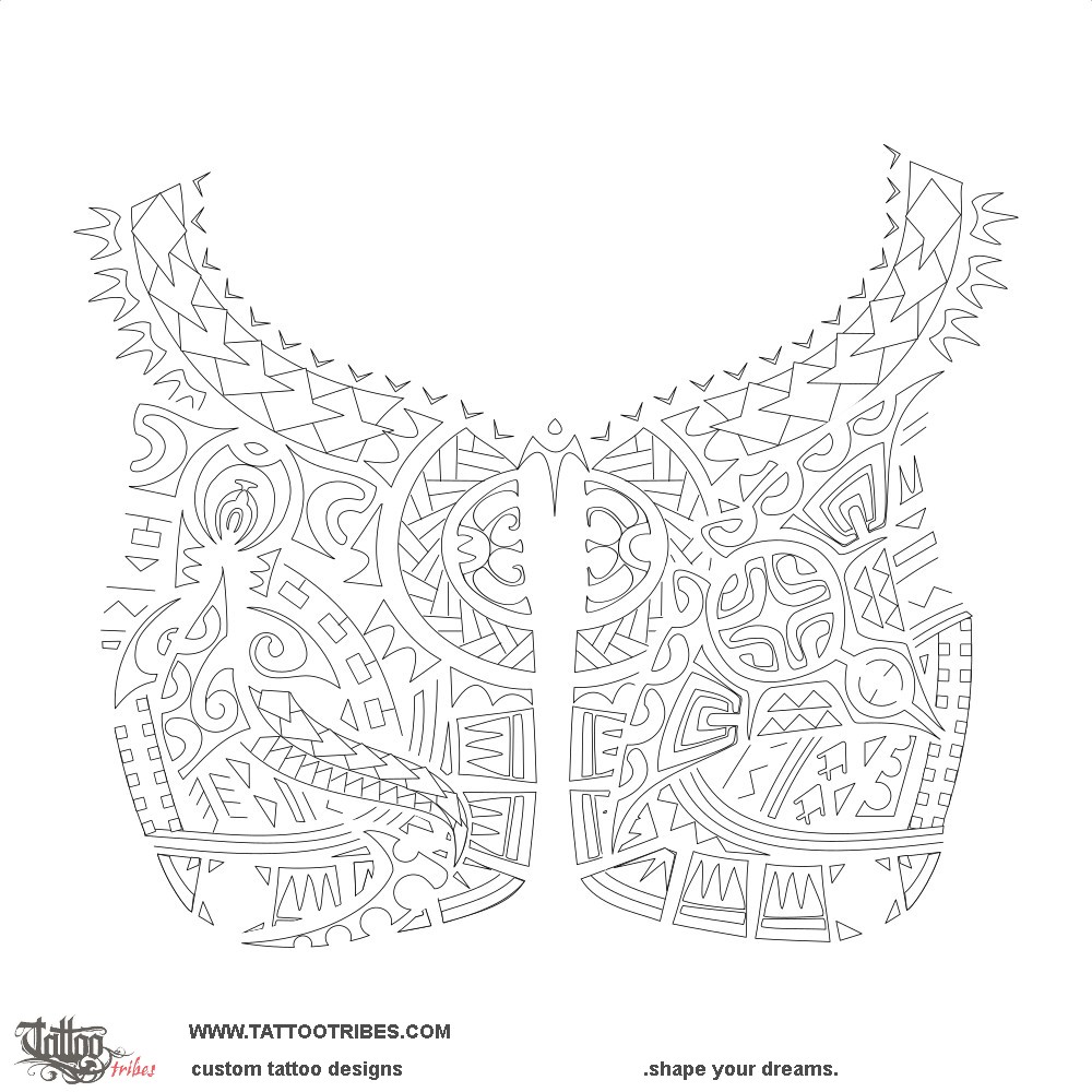Stencil outline of Euea, Strong, powerful downloadable hi-res tattoo stencil