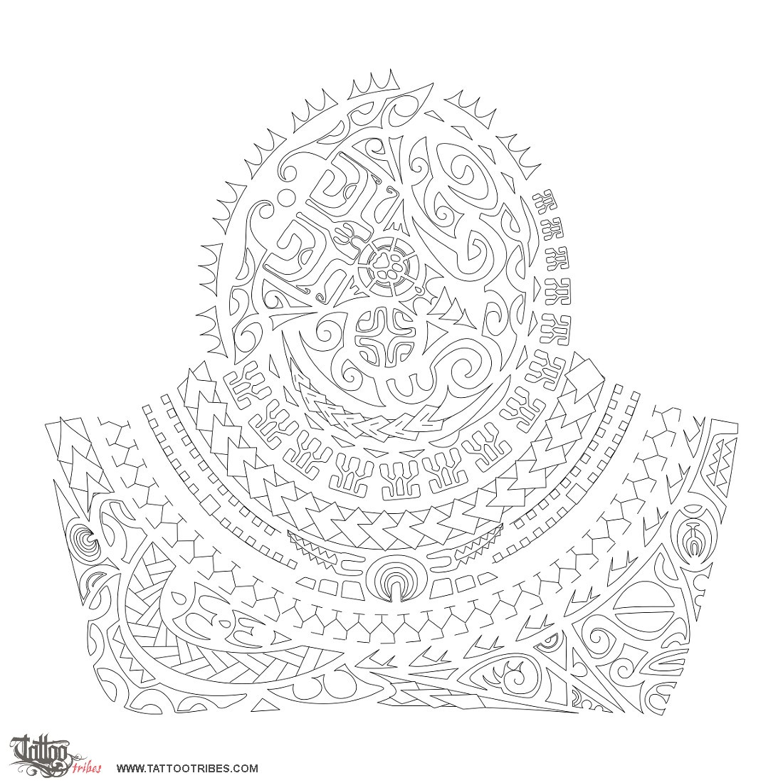 Stencil outline of Akoranga, Learning downloadable hi-res tattoo stencil