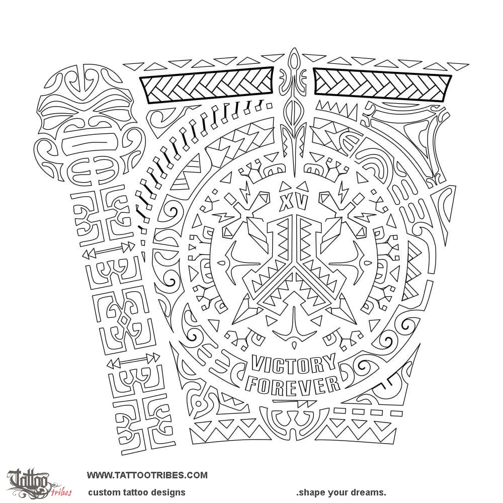 Stencil outline of Defqon.1, Community downloadable hi-res tattoo stencil