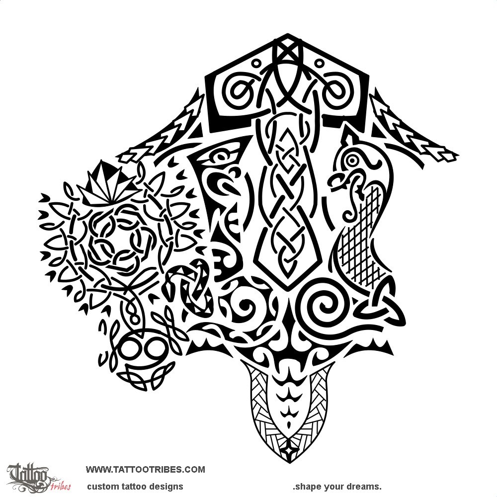 Tattoo image of Navigators, Polynesian & Norse downloadable hi-res tattoo flash design
