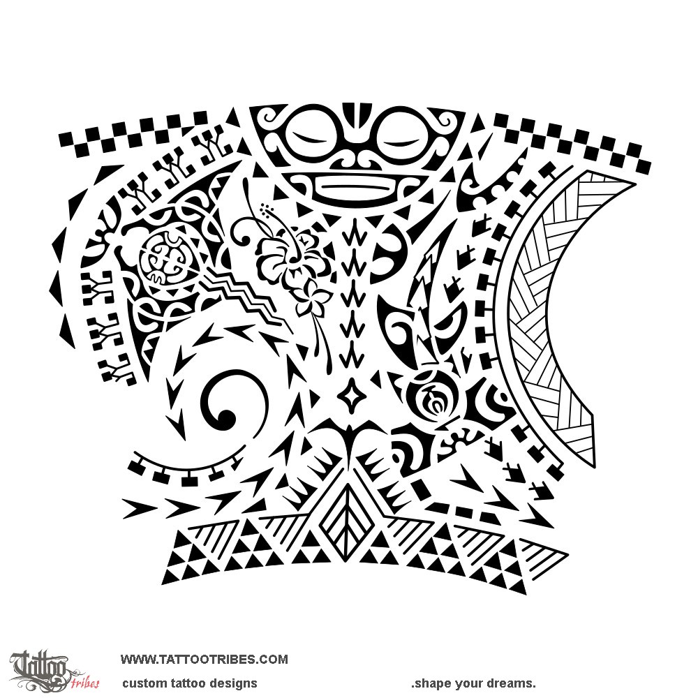 Tattoo image of Koa wahine sleeve, Warrior woman downloadable hi-res tattoo flash design