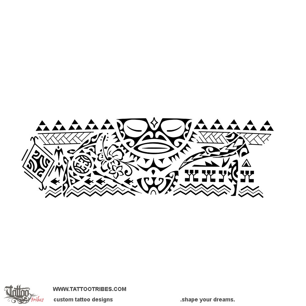 Tattoo image of Koa wahine band, Warrior woman downloadable hi-res tattoo flash design