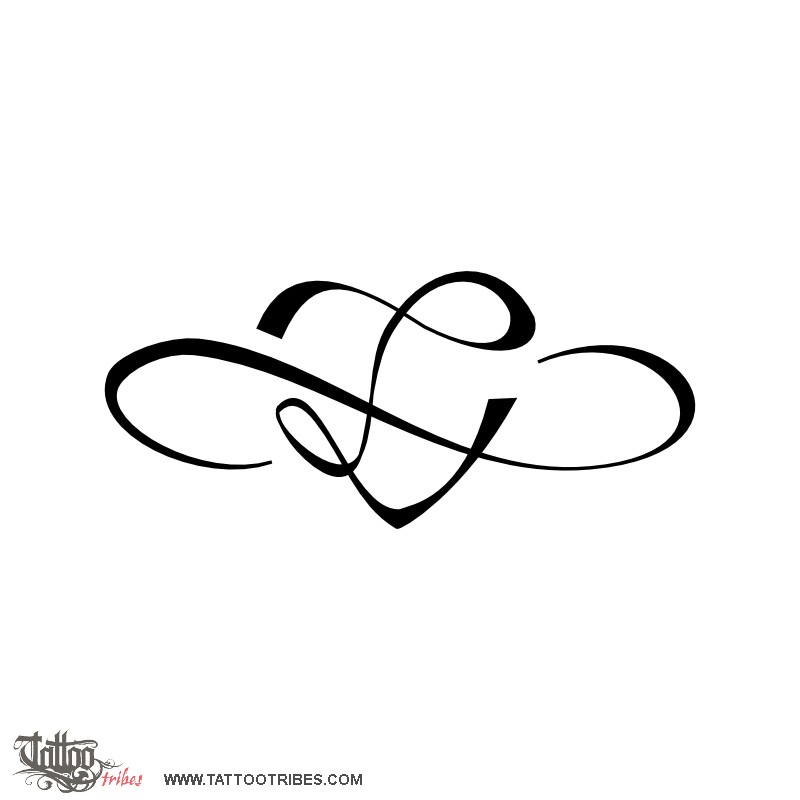 Tattoo image of Z heart, Infinite love downloadable hi-res tattoo flash design