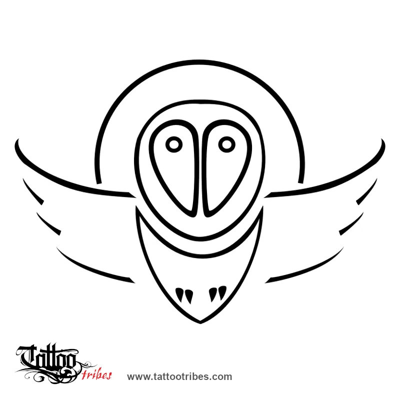 Tattoo image of Barn owl, Vision, magic downloadable hi-res tattoo flash design