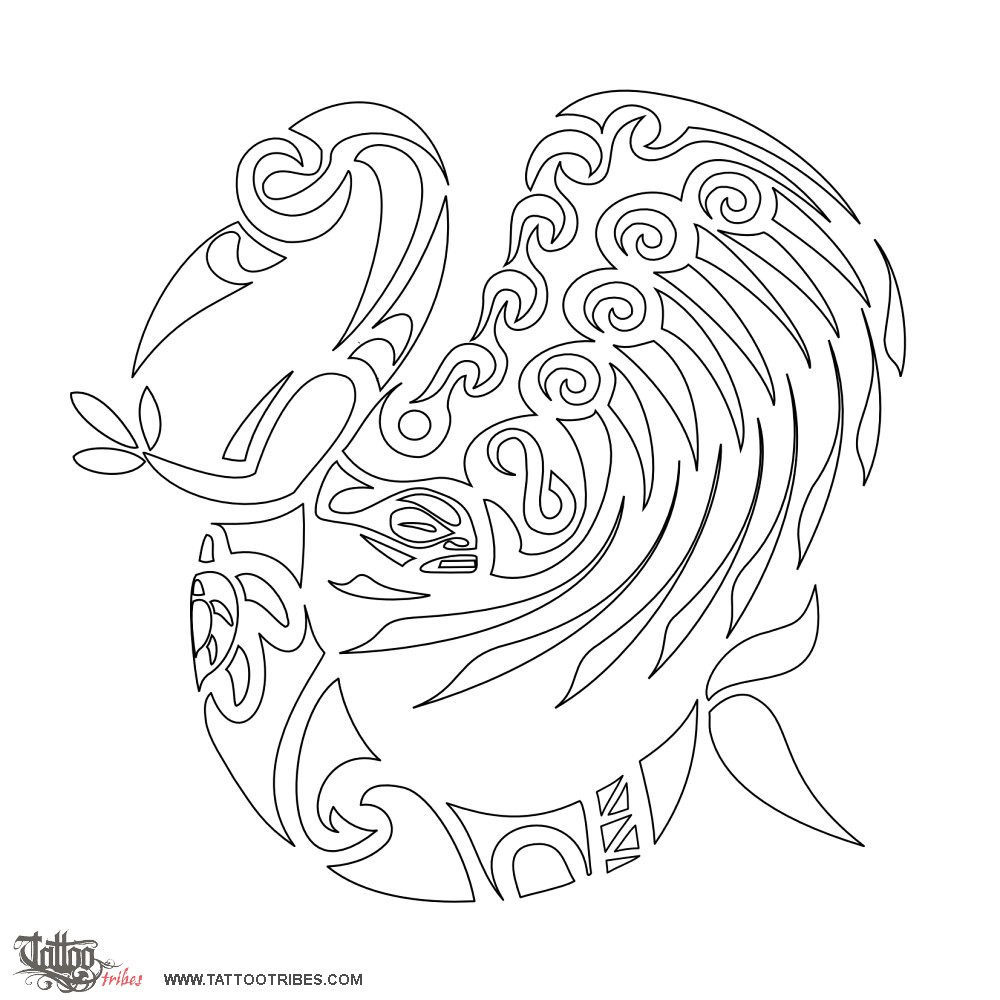 Stencil outline of Manaakitanga, Blessing downloadable hi-res tattoo stencil
