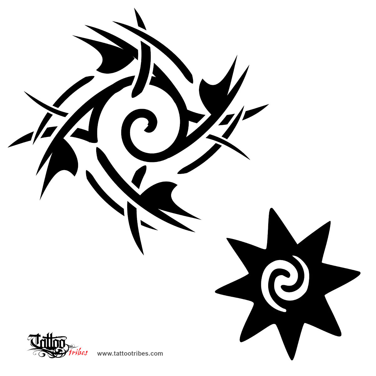 Tattoo image of Borneo star, Valiance, traveller downloadable hi-res tattoo flash design