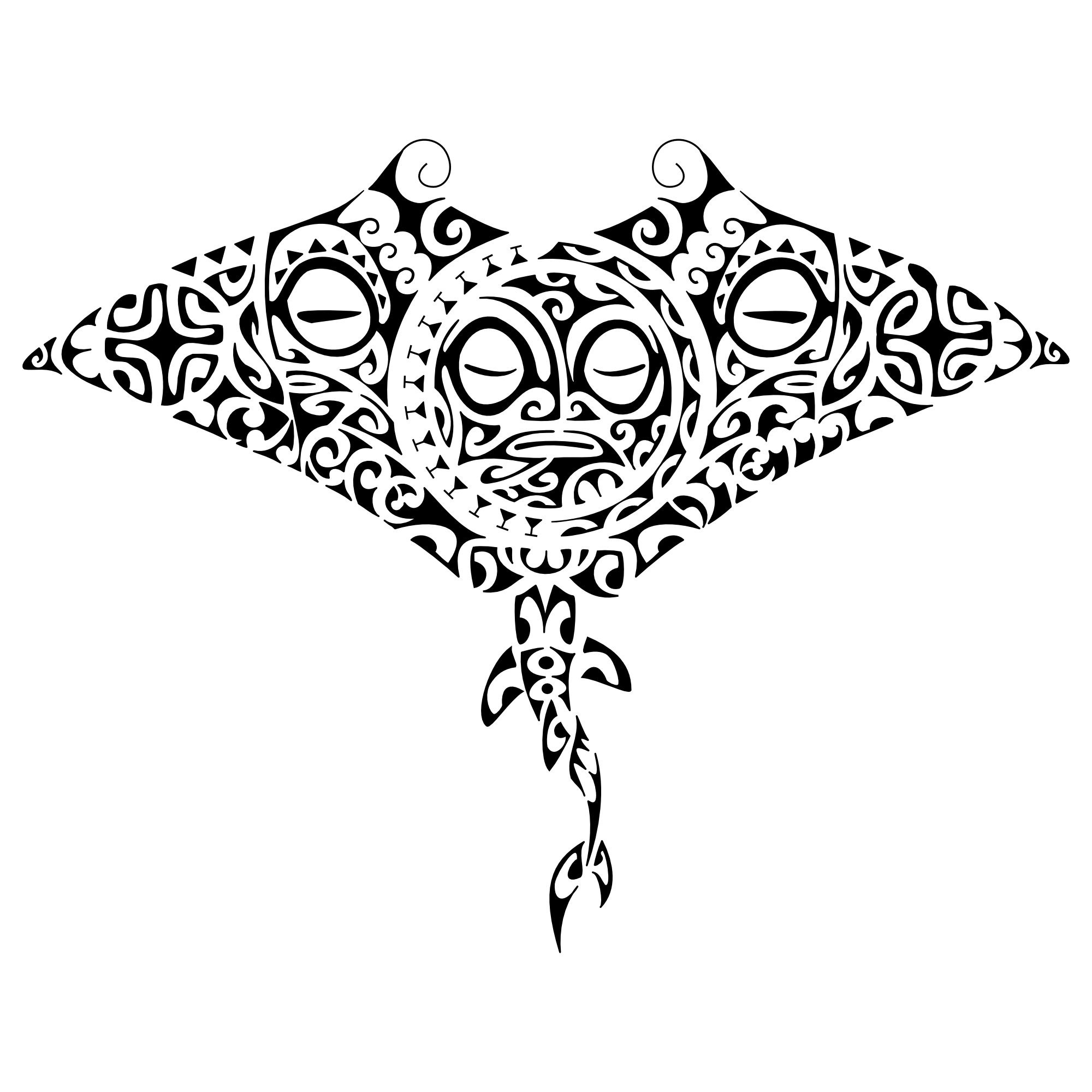 Tattoo image of Manta backpiece, Carpe diem downloadable hi-res tattoo flash design