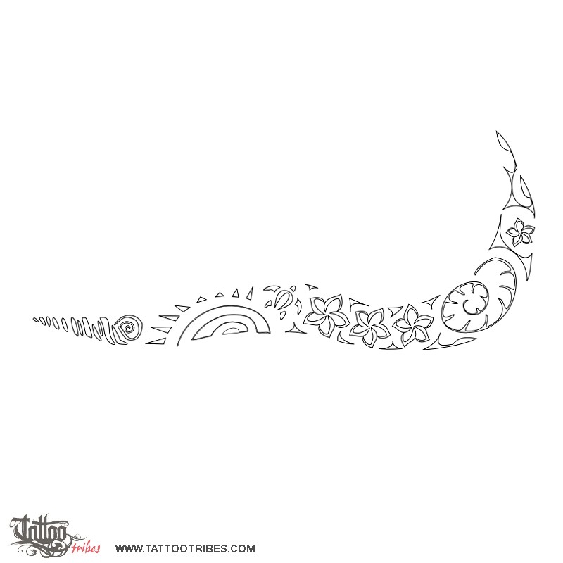 Stencil outline of Waiata aroha, Love song downloadable hi-res tattoo stencil