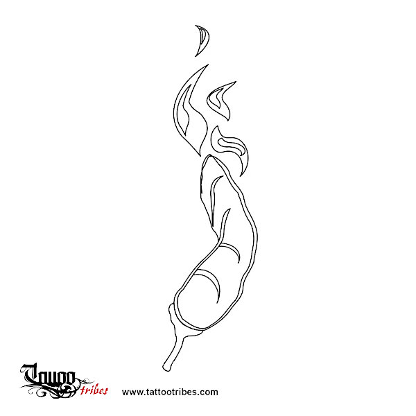 Stencil outline of Chili pepper, Red hot! downloadable hi-res tattoo stencil