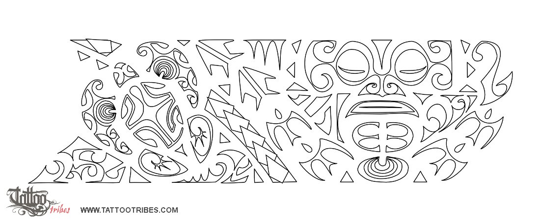 Stencil outline of Whakapapa, Lineage, descent downloadable hi-res tattoo stencil