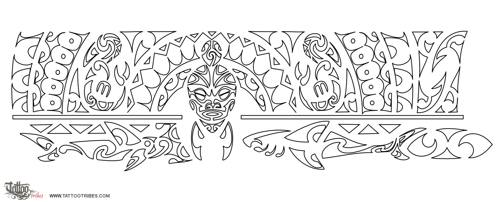 Stencil outline of Whakaoranga, Recovery downloadable hi-res tattoo stencil