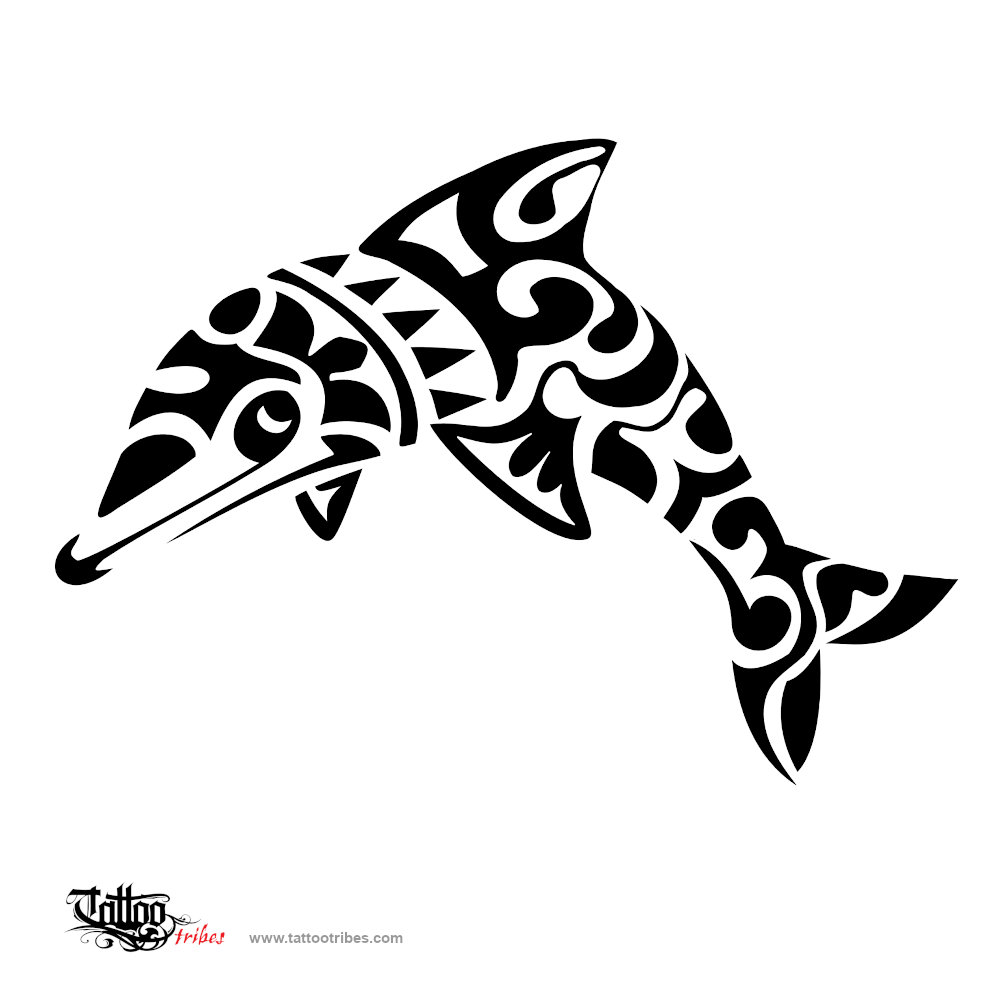Tattoo image of Dolphin, Protection, Joy downloadable hi-res tattoo flash design