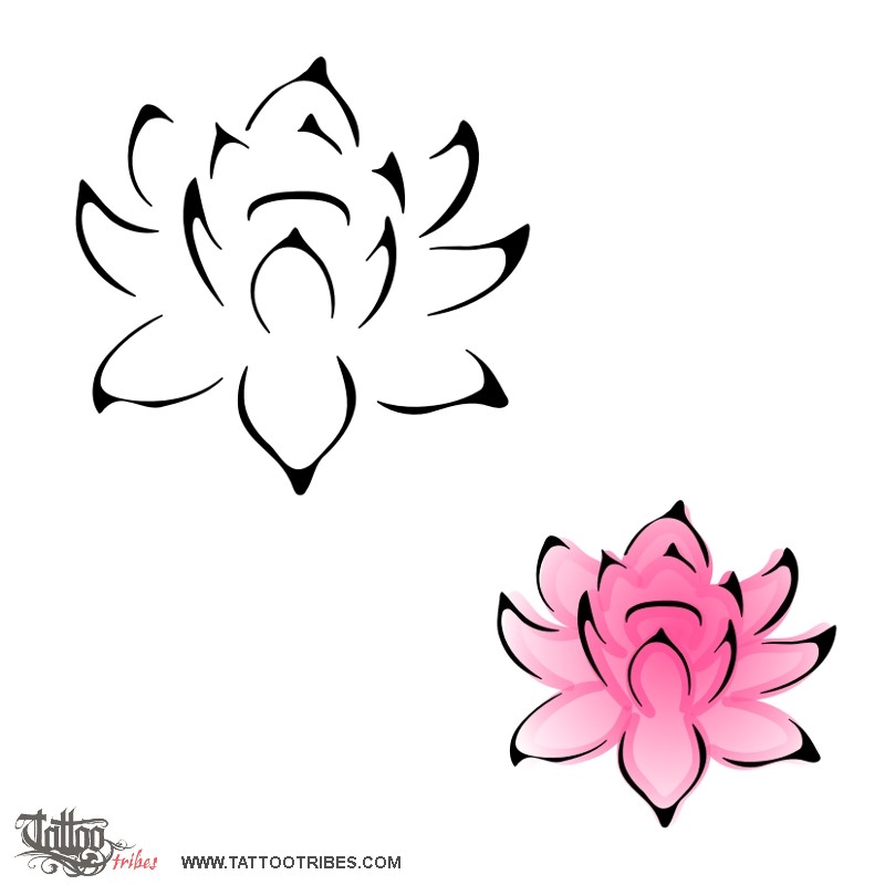 Tattoo image of Lotus flower, Perfection, overcoming difficulties downloadable hi-res tattoo flash design