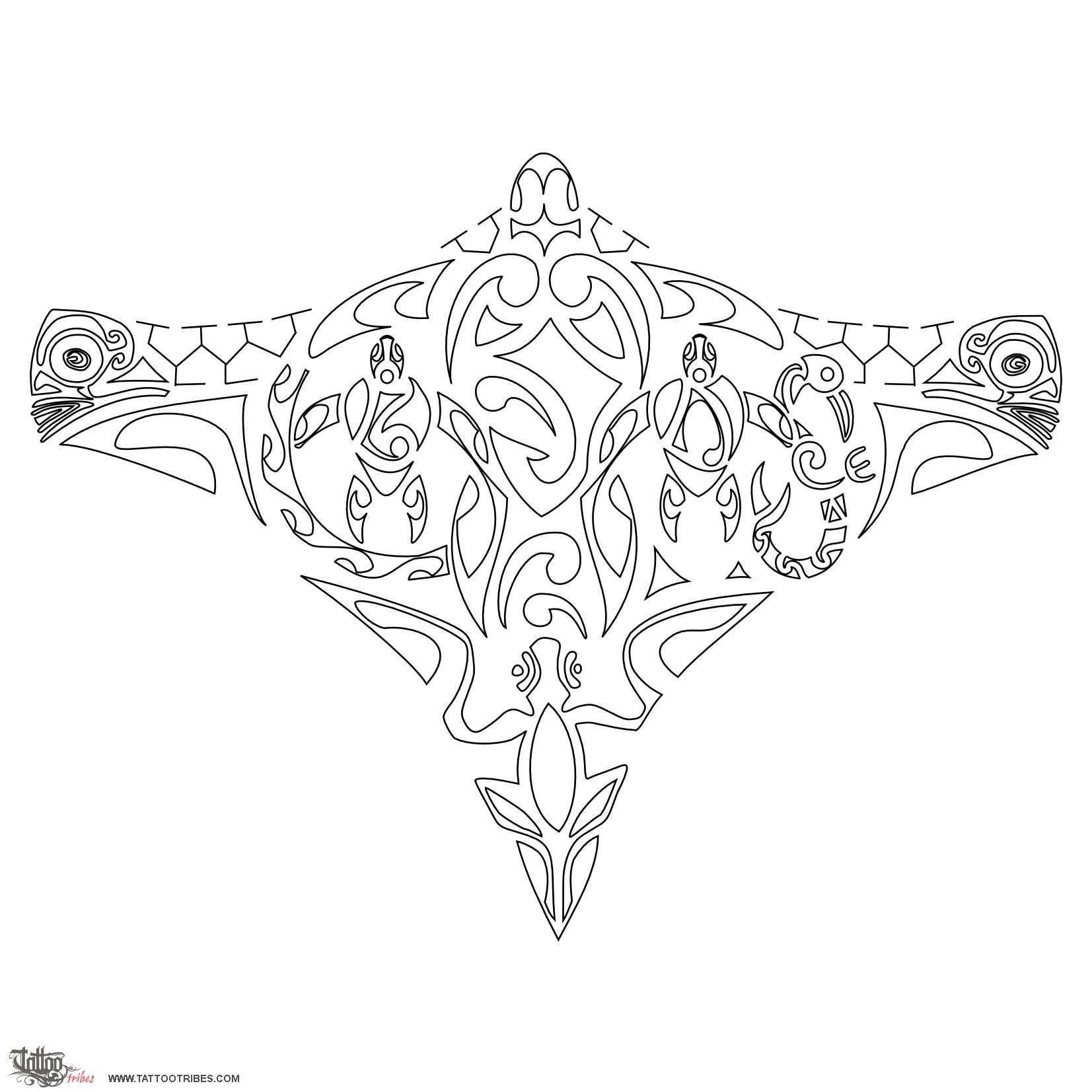 Stencil outline of Tamariki, Children downloadable hi-res tattoo stencil