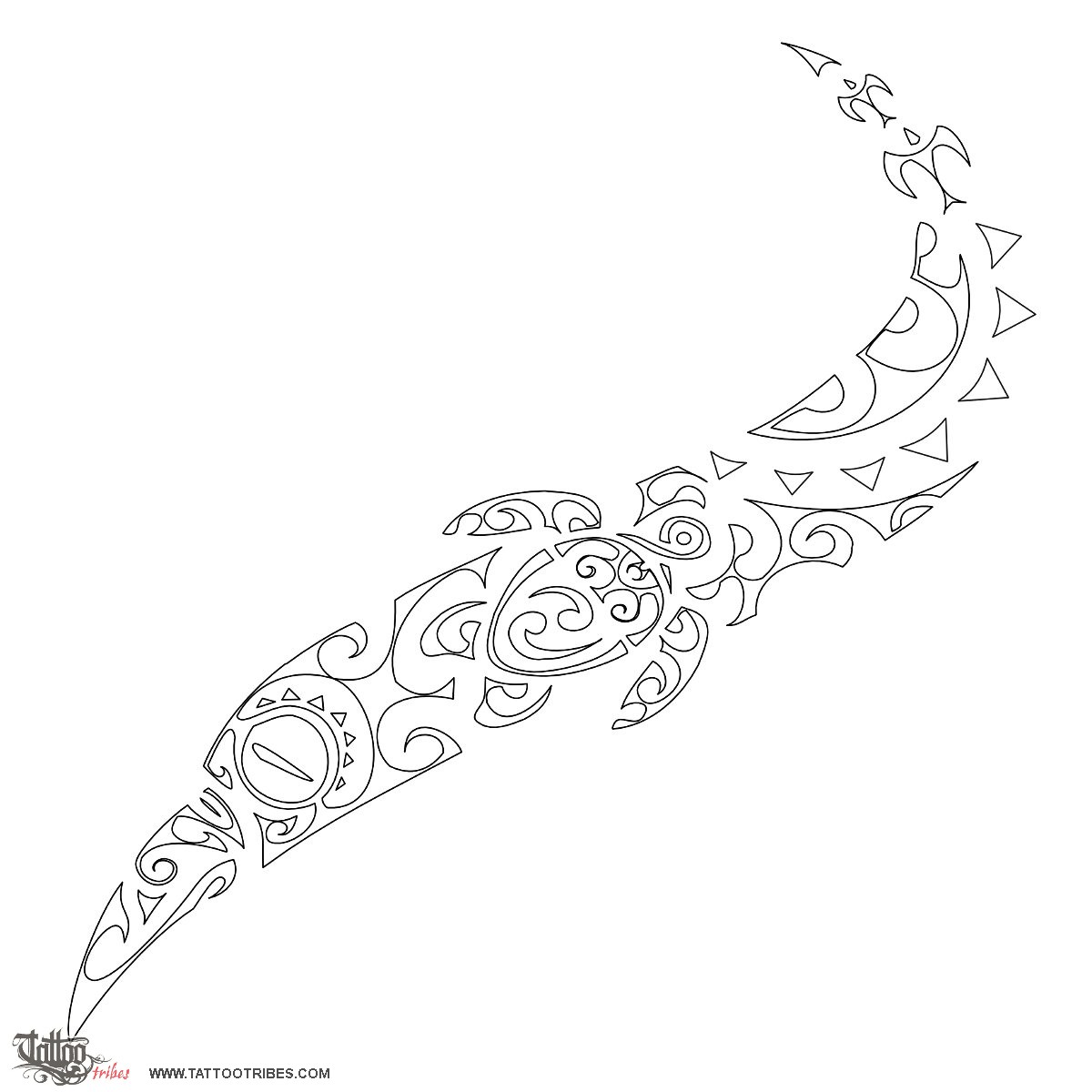 Stencil outline of Family, Protection downloadable hi-res tattoo stencil