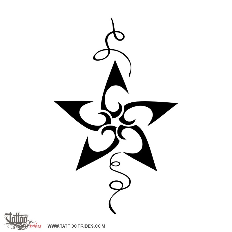 Tattoo image of Flower-star, Protection, desire downloadable hi-res tattoo flash design