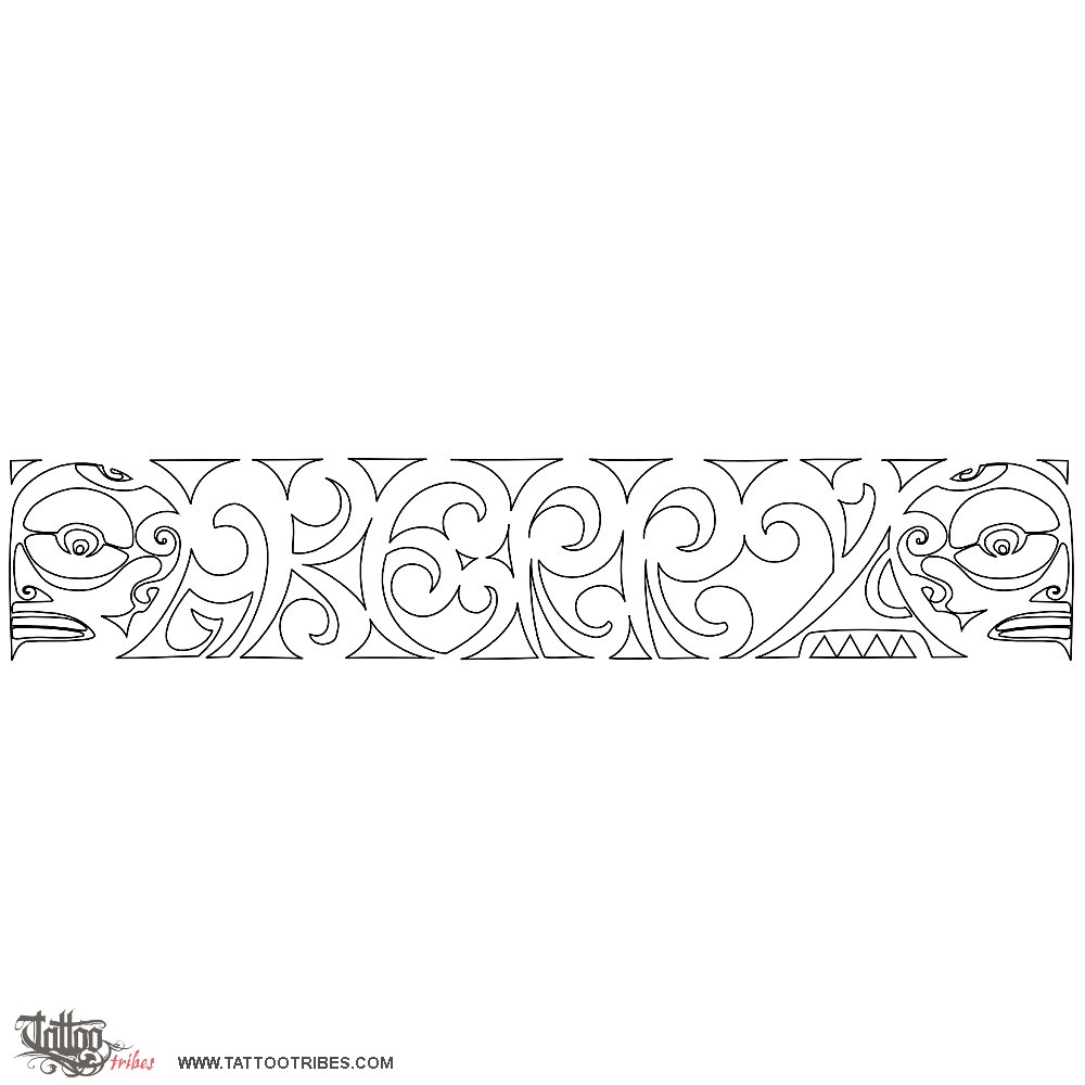 Stencil outline of Kerry maorigram, Protection downloadable hi-res tattoo stencil