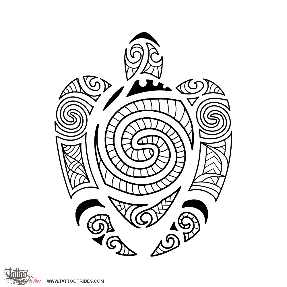 Tattoo image of Honu, Sea turtle downloadable hi-res tattoo flash design