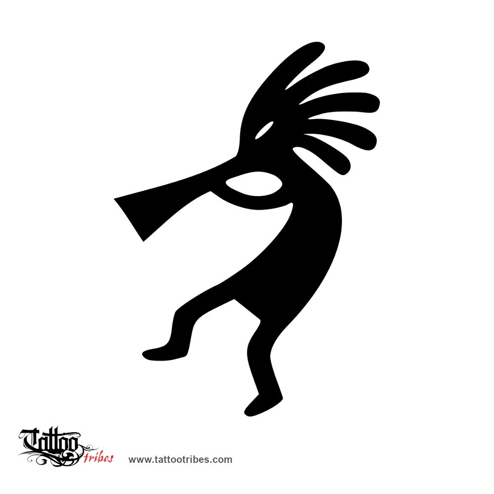 Tattoo image of Kokopelli, Fertility downloadable hi-res tattoo flash design