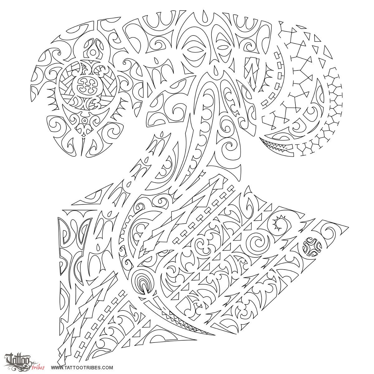 Stencil outline of Korero, Story downloadable hi-res tattoo stencil