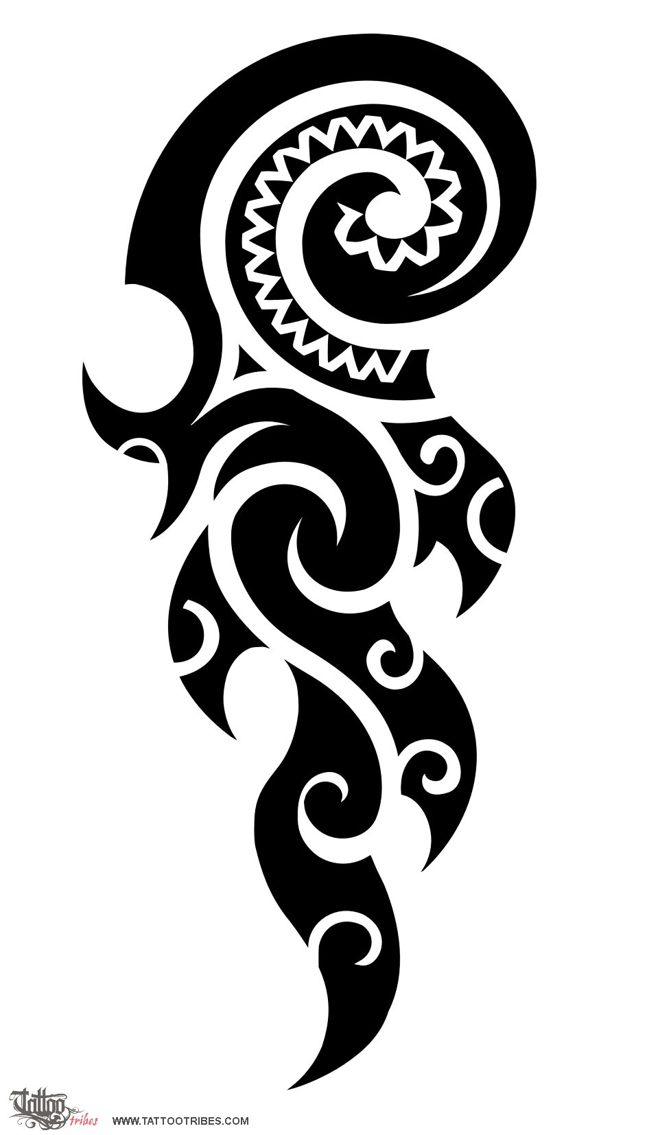 Tattoo image of Koru and Flames, Rebirth from change downloadable hi-res tattoo flash design