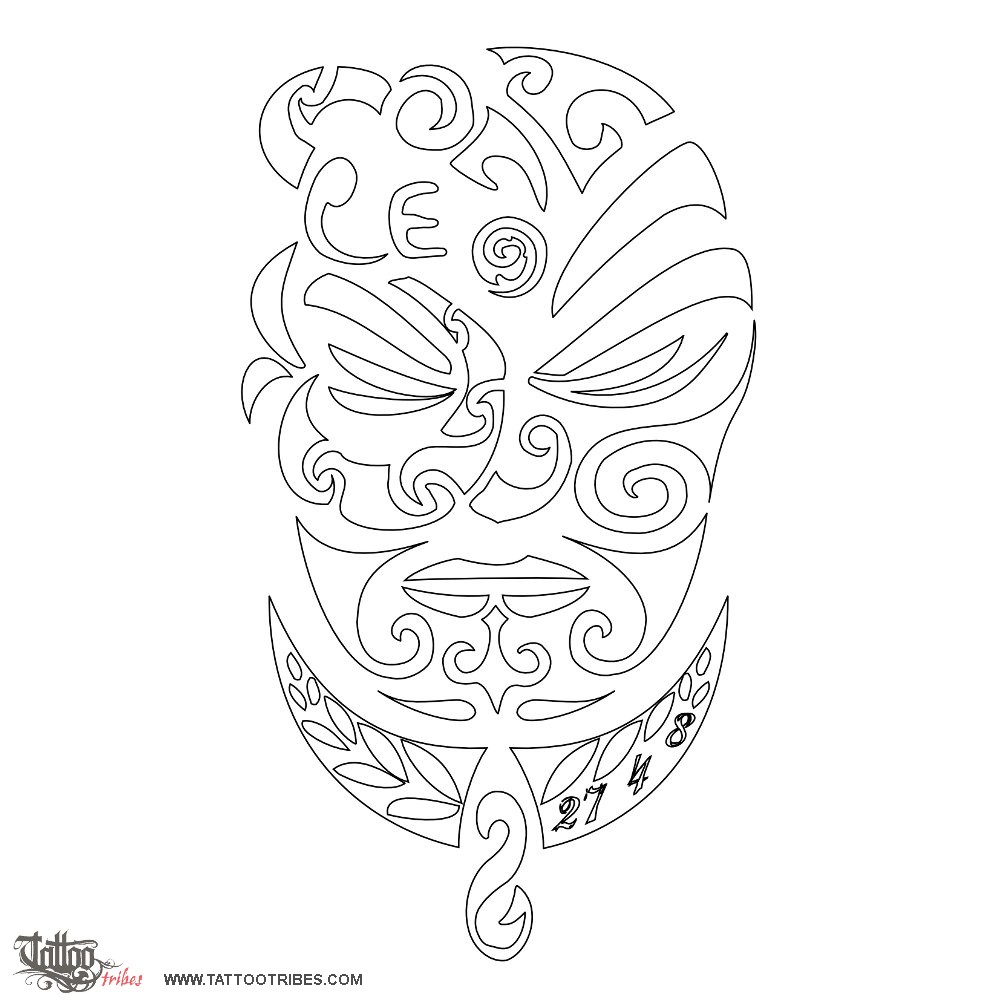 Stencil outline of Mana, Autority, power downloadable hi-res tattoo stencil