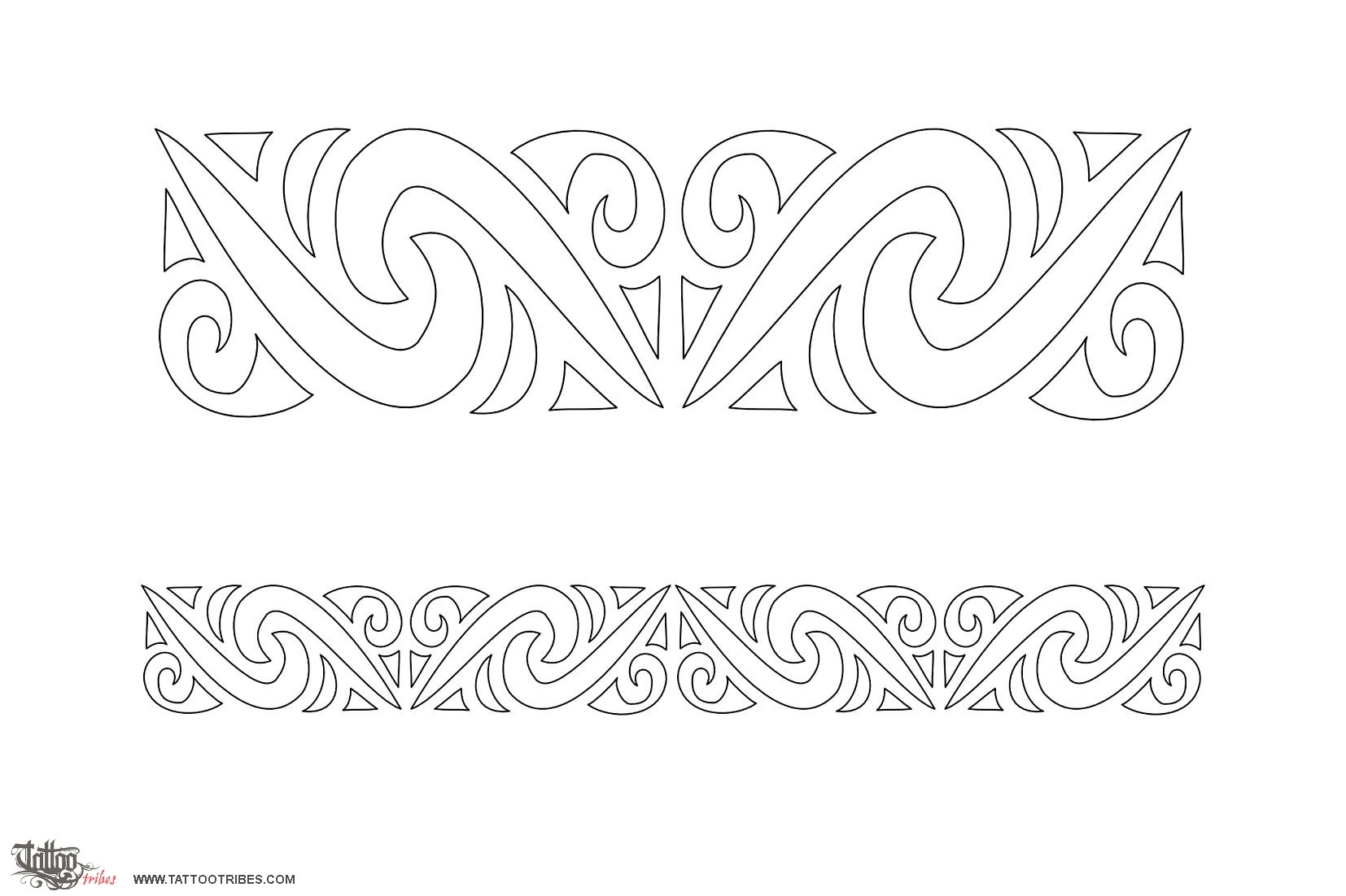 Stencil outline of Maori Armband 3, Wealth, protection downloadable hi-res tattoo stencil