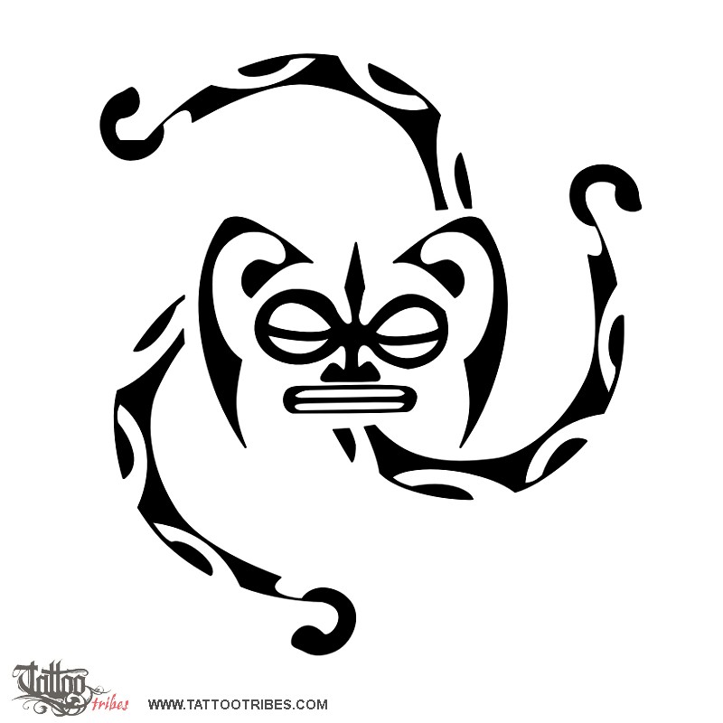 Tattoo image of Polynesian Trinacria, Sicily, fertility downloadable hi-res tattoo flash design