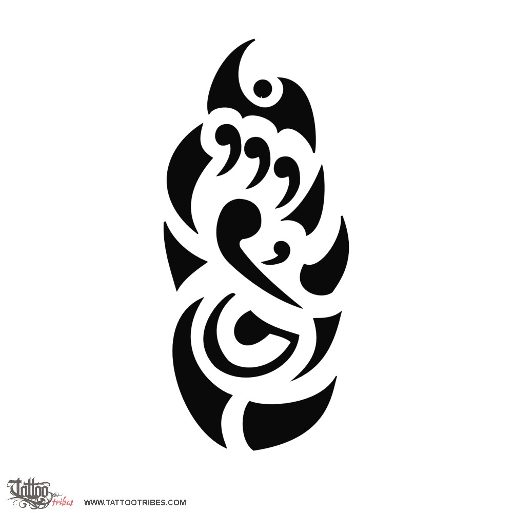 Tattoo image of Maorigram, MFG letters downloadable hi-res tattoo flash design