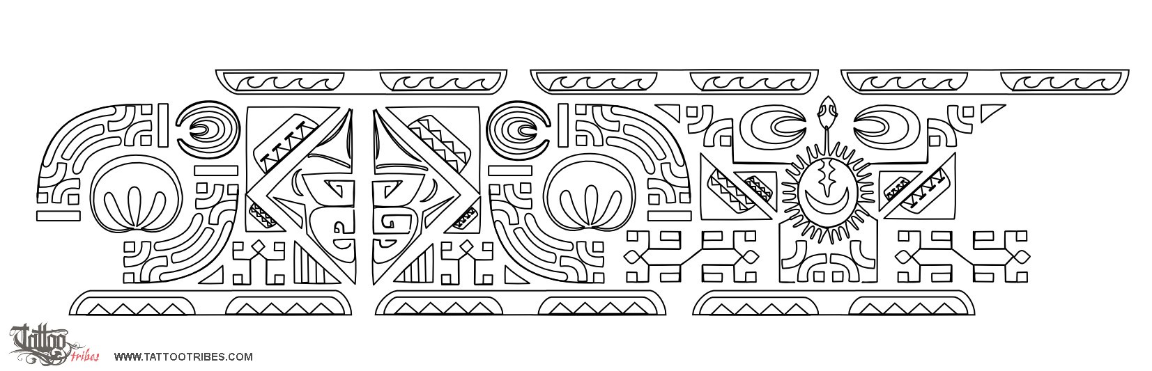 Stencil outline of Marquesan ankle-band, Protection, balance downloadable hi-res tattoo stencil