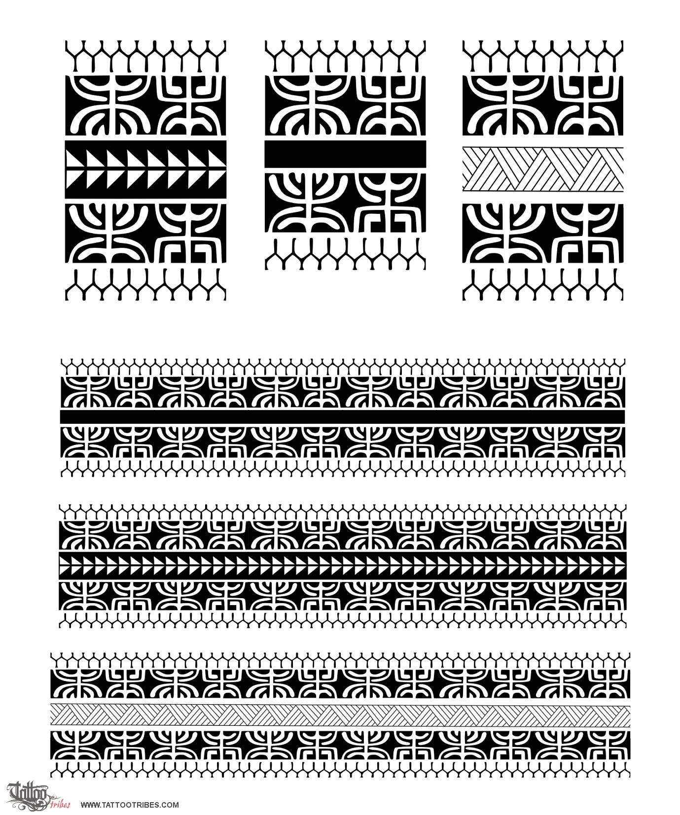 Tattoo image of Marquesan armbands, Traditional motifs downloadable hi-res tattoo flash design