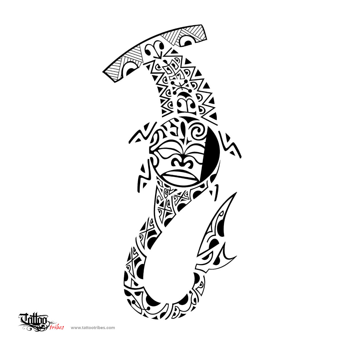 Tattoo image of Marquesan story, Family protection downloadable hi-res tattoo flash design