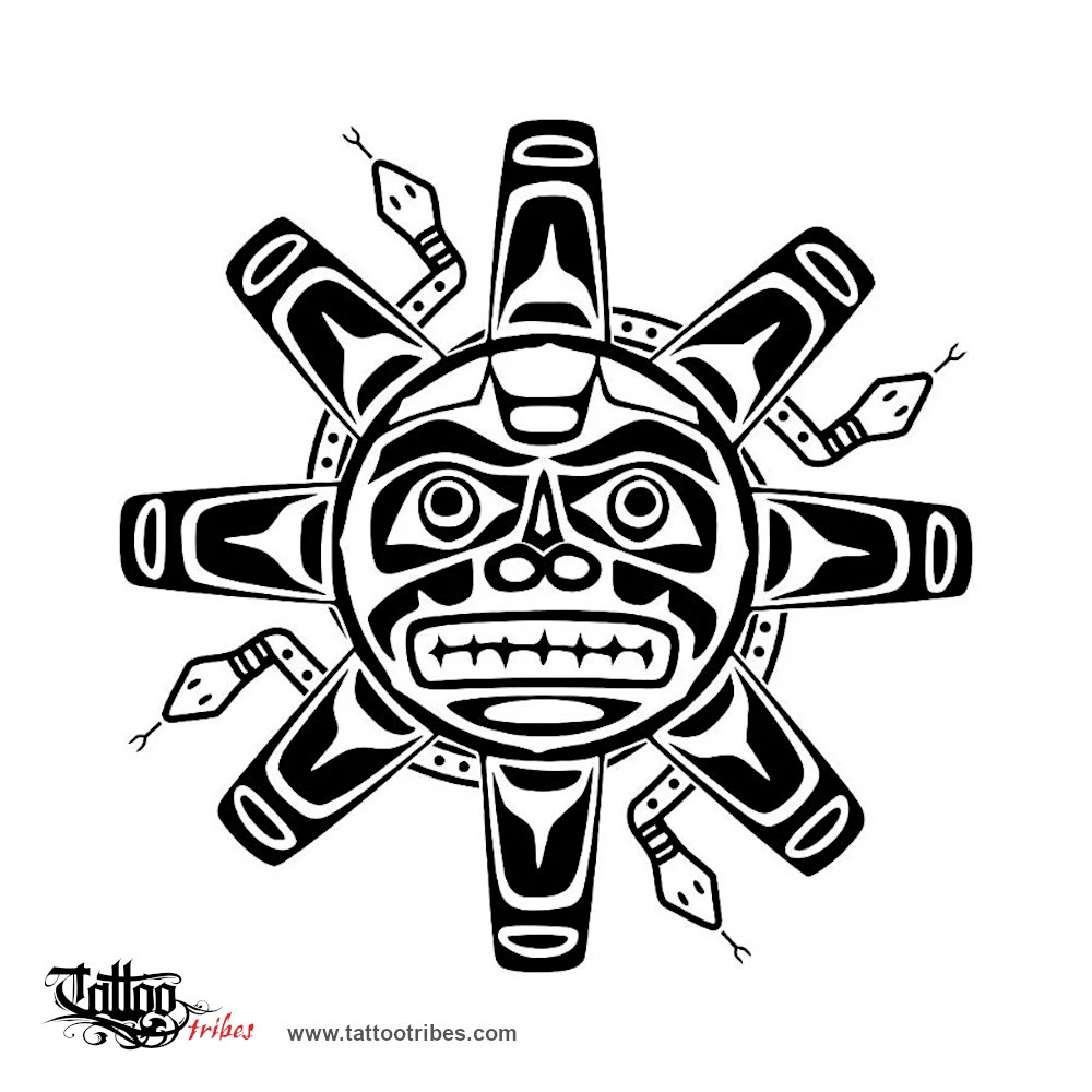 Tattoo image of Haida Sun, Fertility, life downloadable hi-res tattoo flash design