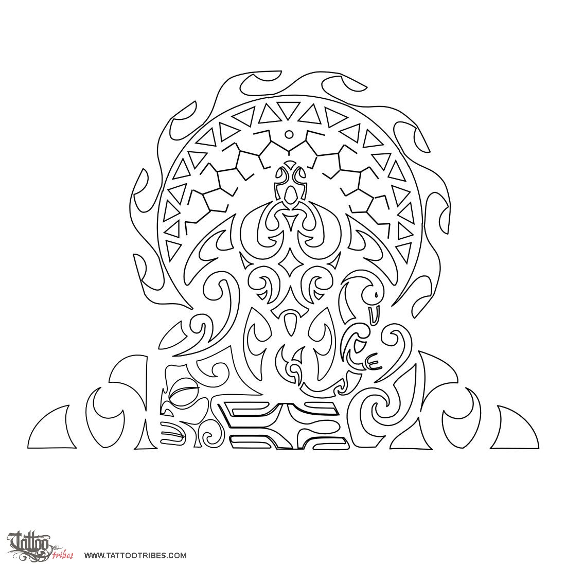 Stencil outline of Hapara, Dawn downloadable hi-res tattoo stencil