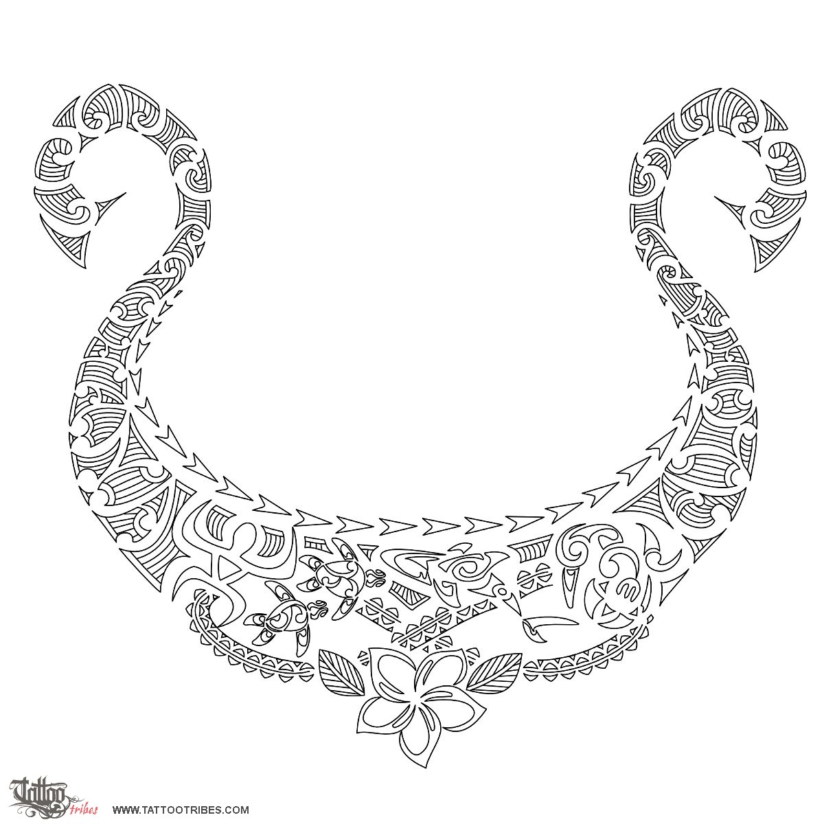 Stencil outline of Ohana Aloha, Family, love downloadable hi-res tattoo stencil