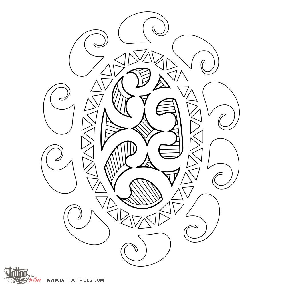 Tattoo image of Maori sun, Eternity, life downloadable hi-res tattoo stencil