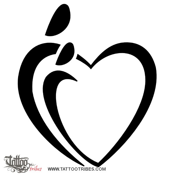 Tattoo image of Parent´s heart, Love, protection downloadable hi-res tattoo flash design