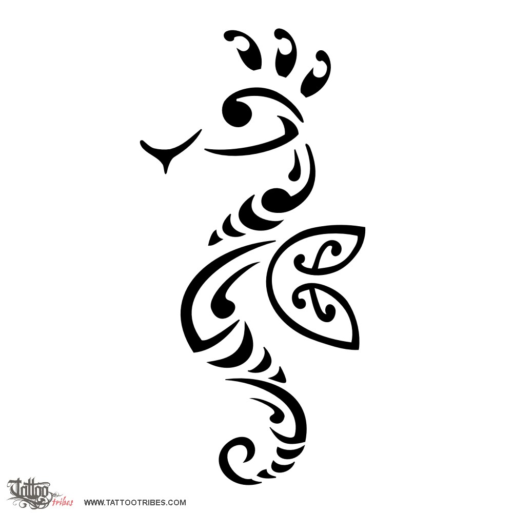 Tattoo image of Seahorse, Patience and strength downloadable hi-res tattoo flash design