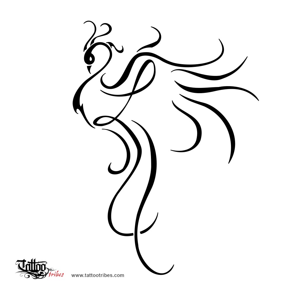 Tattoo image of Phoenix and L, Eternity, memory downloadable hi-res tattoo flash design