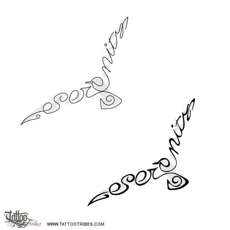 Tattoo image of Seagulls, Serenity downloadable hi-res tattoo flash design
